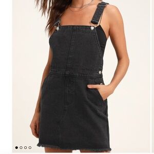 NWT: Vestique Aria Washed Black Denim Skirt Overalls Size Medium